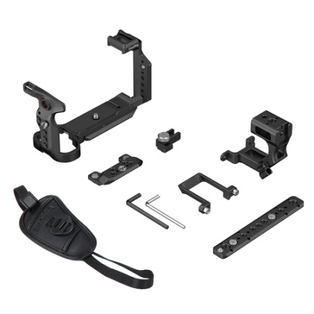 SmallRig 6777 - klatka do Sony FX5 z przedłużeniem uchwytu XLR-H2 i paskiem na rękę - zawartość zestawu